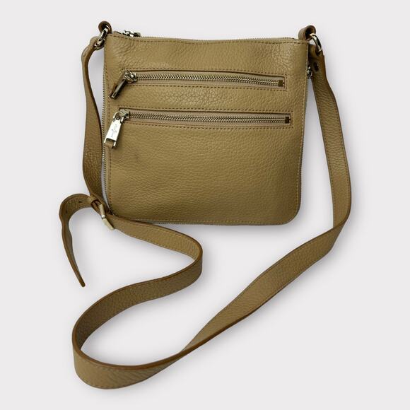 Cole Haan Womens Village Sheila Crossbody Pebble Grain Leather Bag Sandstone - Picture 1 of 11